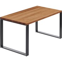 Esstisch Küchentisch Schreibtisch Couchtisch aus Massivholz, 120x60x76 cm (AxBxH), Modern, Dunkel / Rohstahl mit Klarlack, LCG-01-A-004-0000M - Lamo von LAMO MANUFAKTUR