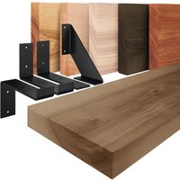 Wandregal Bücherregal Hängeregal Industrial inkl. Wandbefestigung, Komplett-Set, 40mm starkes Regalbrett aus Massivholz - Lamo Manufaktur Wandregal Bücherregal Hängeregal Industrial inkl. Wandbefestigung, Komplett-Set, 40mm starkes Regalbrett aus Massivholz - Lamo Manufaktur von LAMO MANUFAKTUR