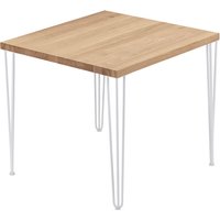 Lamo Manufaktur - Esstisch Küchentisch Schreibtisch Couchtisch aus Massivholz, 60x60x76 cm (AxBxH), Creative, Natur / Weiss, LBG-01-A-002-9016Cr von LAMO MANUFAKTUR