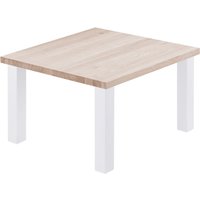 Lamo Manufaktur - Esstisch Küchentisch Schreibtisch Couchtisch aus Massivholz, 60x60x47 cm (AxBxH), Classic, Roh / Weiss, LKG-01-A-001-9016Cl von LAMO MANUFAKTUR