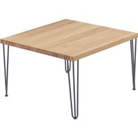 Lamo Manufaktur - Esstisch Küchentisch Schreibtisch Couchtisch aus Massivholz, 60x60x47 cm (AxBxH), Creative, Natur / Anthrazit, LKG-01-A-002-7016Cr von LAMO MANUFAKTUR