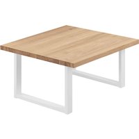 Lamo Manufaktur - Esstisch Küchentisch Schreibtisch Couchtisch aus Massivholz, 60x60x47 cm (AxBxH), Loft, Natur / Weiss, LKG-01-A-002-9016L von LAMO MANUFAKTUR