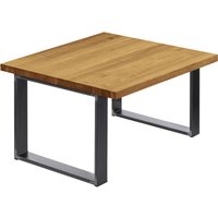 Esstisch Küchentisch Schreibtisch Couchtisch aus Massivholz, 60x60x47 cm (AxBxH), Modern, Rustikal / Rohstahl mit Klarlack, LKG-01-A-003-0000M - Lamo von LAMO MANUFAKTUR