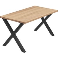 Esstisch Küchentisch Schreibtisch Couchtisch aus Massivholz, 100x80x76 cm (AxBxH), Design, Natur / Schwarz, LUG-01-A-002-9005D - Lamo Manufaktur von LAMO MANUFAKTUR