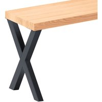 Sitzbank Esszimmer Holzbank 30x100x47cm, Möbelfüße Design Anthrazit / Natur - Natur / Schwarz - Lamo Manufaktur von LAMO MANUFAKTUR