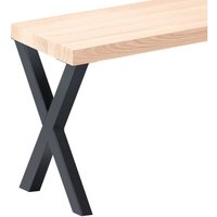 Sitzbank Esszimmer Holzbank 30x100x47cm, Möbelfüße Design Anthrazit / Roh - Roh / Schwarz - Lamo Manufaktur von LAMO MANUFAKTUR