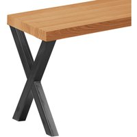 Sitzbank Esszimmer Holzbank 30x100x47cm, Möbelfüße Design Rohstahl mit Klarlack / Rustikal - Rustikal / Anthrazit - Lamo Manufaktur von LAMO MANUFAKTUR