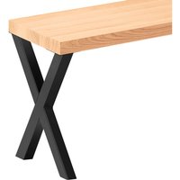 Sitzbank Esszimmer Holzbank 30x100x47cm, Möbelfüße Design Schwarz / Natur - Natur / Weiss - Lamo Manufaktur von LAMO MANUFAKTUR