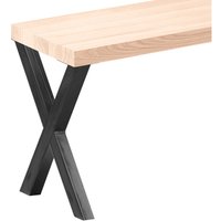 Sitzbank Esszimmer Holzbank 30x120x47cm, Möbelfüße Design Rohstahl mit Klarlack / Roh - Roh / Anthrazit - Lamo Manufaktur von LAMO MANUFAKTUR