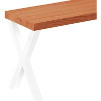 Sitzbank Esszimmer Holzbank 30x120x47cm, Möbelfüße Design Weiß / Dunkel - Dunkel / Rohstahl mit Klarlack - Lamo Manufaktur von LAMO MANUFAKTUR