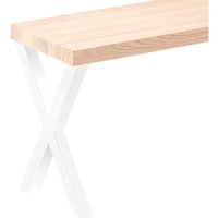 Sitzbank Esszimmer Holzbank 30x120x47cm, Möbelfüße Design Weiß / Roh - Roh / Rohstahl mit Klarlack - Lamo Manufaktur von LAMO MANUFAKTUR