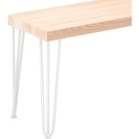 LAMO Manufaktur Sitzbank Esszimmer Holzbank 30x140x47 cm, Möbelfüße Creative Weiss / Roh, LSB-01-A-001-140-9016Cr - Rustikal / Anthrazit von LAMO MANUFAKTUR