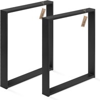 Lamo Manufaktur - Tischbeine für Schreibtisch Esstisch, Simple Light, Vierkantprofil 60x20 mm, Tischgestell 50x72 cm (BxH), Schwarz, 2 Stück, von LAMO MANUFAKTUR