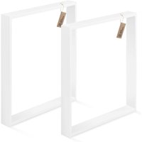 Tischbeine für Schreibtisch Esstisch, Simple Medium, Vierkantprofil 60x30 mm, Tischgestell 50x72 cm (BxH), Weiß, 2 Stück, LTS-01-D-II-9016 - Lamo von LAMO MANUFAKTUR