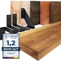 Wandregal Holz, Bücherregal, Hängeregal Basic, Rustikal / Weiß 40cm, LWG-01-A-003-40LW - Rustikal - Lamo Manufaktur von LAMO MANUFAKTUR