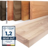 Lamo Manufaktur - Wandregal Holz, Hängeregal Bücherregal Invisible, Farbe: Roh 140cm, LWG-01-A-001-140W - Roh von LAMO MANUFAKTUR