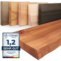 LAMO Manufaktur Wandregal Holz Baumkante, Bücherregal Pure ohne Befestigung, Farbe: Dunkel 160cm, LW-01-A-004-160 - Dunkel von LAMO MANUFAKTUR