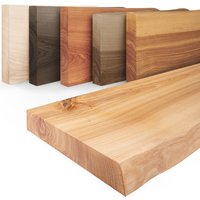 Lamo Manufaktur - Wandregal Holz Baumkante, Bücherregal Pure ohne Befestigung, Farbe: Natur 80cm, LW-01-A-002-80 - Natur von LAMO MANUFAKTUR