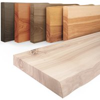 Wandregal Holz Baumkante, Bücherregal Pure ohne Befestigung, Farbe: Roh 40cm, LW-01-A-001-40 - Roh - Lamo Manufaktur von LAMO MANUFAKTUR
