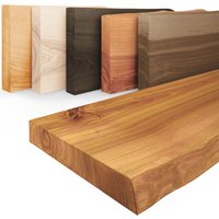Wandregal Holz Baumkante, Bücherregal Pure ohne Befestigung, Farbe: Rustikal 100cm, LW-01-A-003-100 - Rustikal - Lamo Manufaktur von LAMO MANUFAKTUR