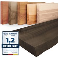 Wandregal Holz Baumkante, Bücherregal Pure ohne Befestigung, Farbe: Schwarz 160cm, LW-01-A-006-160 - Schwarz - Lamo Manufaktur von LAMO MANUFAKTUR