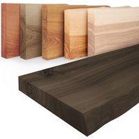 Lamo Manufaktur - Wandregal Holz Baumkante, Bücherregal Pure ohne Befestigung, Farbe: Schwarz 40cm, LW-01-A-006-40 - Schwarz von LAMO MANUFAKTUR