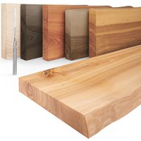 Wandregal Holz Baumkante, Schweberegal Invisible, Farbe: Natur 100cm, LW-01-A-002-100W - Natur - Lamo Manufaktur von LAMO MANUFAKTUR