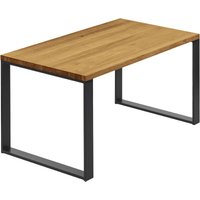 Esstisch Küchentisch Schreibtisch Couchtisch aus Massivholz, 140x60x76 cm (AxBxH), Modern, Rustikal / Schwarz, LNG-01-A-003-9005M - Lamo Manufaktur von LAMO MANUFAKTUR