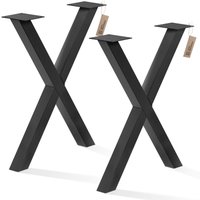 Tischgestell Mark Massive Tischbeine Tischkufen Tischfüße aus Stahl (Set, 2er-Set), Tischuntergestell für Esstisch pulverbeschichtet 80x80mm von LAMO MANUFAKTUR