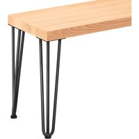 Sitzbank Esszimmer Holzbank 30x80x47 cm, Möbelfüße Creative Schwarz / Natur, LSB-01-A-002-80-9005Cr - Roh / Schwarz - Lamo Manufaktur von LAMO MANUFAKTUR