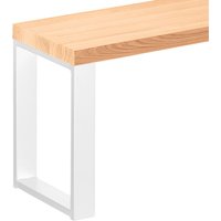 Lamo Manufaktur - Sitzbank Flur Holzbank 30x100x47 cm, Möbelfüße Simple Weiss / Natur, LSB-01-A-002-100-9016S - Roh / Weiss von LAMO MANUFAKTUR