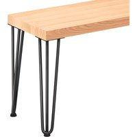 Lamo Manufaktur - Sitzbank Esszimmer Holzbank 30x120x47 cm, Möbelfüße Creative Schwarz / Natur, LSB-01-A-002-120-9005Cr - Roh / Schwarz von LAMO MANUFAKTUR
