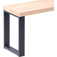 Sitzbank Esszimmer Holzbank 30x120x47 cm, Möbelfüße Simple Anthrazit / Roh, LSB-01-A-001-120-7016S - Rustikal / Schwarz - Lamo Manufaktur von LAMO MANUFAKTUR