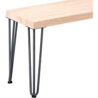 Sitzbank Esszimmer Holzbank 30x140x47 cm, Möbelfüße Creative Anthrazit / Roh, LSB-01-A-001-140-7016Cr - Rustikal / Schwarz - Lamo Manufaktur von LAMO MANUFAKTUR