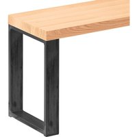 Sitzbank Esszimmer Holzbank 30x140x47 cm, Möbelfüße Simple Rohstahl mit Klarlack / Natur, LSB-01-A-002-140-0000S - Roh / Rohstahl mit Klarlack - Lamo von LAMO MANUFAKTUR