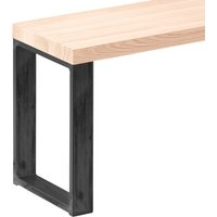 Sitzbank Esszimmer Holzbank 30x160x47 cm, Möbelfüße Simple Rohstahl mit Klarlack / Roh, LSB-01-A-001-160-0000S - Rustikal / Weiss - Lamo Manufaktur von LAMO MANUFAKTUR