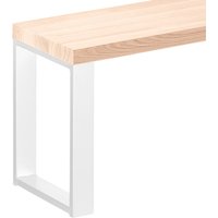 Sitzbank Esszimmer Holzbank 30x60x47 cm, Möbelfüße Simple Weiss / Roh, LSB-01-A-001-60-9016S - Rustikal / Anthrazit - Lamo Manufaktur von LAMO MANUFAKTUR