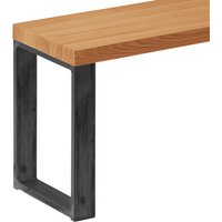 Sitzbank Esszimmer Holzbank 30x80x47 cm, Möbelfüße Simple Rohstahl mit Klarlack / Rustikal, LSB-01-A-003-80-0000S - Dunkel / Rohstahl mit Klarlack von LAMO MANUFAKTUR