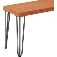 Sitzbank Esszimmer Holzbank Küchenbank 30x100x47 cm, Möbelfüße Creative Rohstahl mit Klarlack / Dunkel, LSB-01-A-004-100-0000Cr - Natur / Rohstahl von LAMO MANUFAKTUR