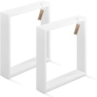 Lamo Manufaktur - Tischbeine für Sitzbank, Couchtisch, Beistelltisch, Simple Medium, Vierkantprofil 60x30 mm, Tischgestell 30x43 cm (BxH), Weiß, 2 von LAMO MANUFAKTUR