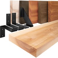Lamo Manufaktur - Wandregal Bücherregal Hängeregal Industrial inkl. Wandbefestigung, Komplett-Set, 40mm starkes Regalbrett aus Massivholz von LAMO MANUFAKTUR