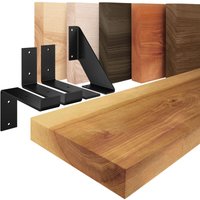 Wandregal Bücherregal Hängeregal Industrial inkl. Wandbefestigung, Komplett-Set, 40mm starkes Regalbrett aus Massivholz - Lamo Manufaktur Wandregal Bücherregal Hängeregal Industrial inkl. Wandbefestigung, Komplett-Set, 40mm starkes Regalbrett aus Massivholz - Lamo Manufaktur von LAMO MANUFAKTUR