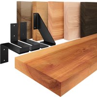 Wandregal Bücherregal Hängeregal Industrial inkl. Wandbefestigung, Komplett-Set, 40mm starkes Regalbrett aus Massivholz - Lamo Manufaktur von LAMO MANUFAKTUR