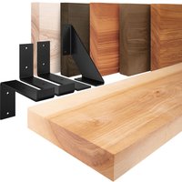 Wandregal Holz, Bücherregal, Hängeregal Basic, Natur / Weiß 160cm, LWG-01-A-002-160LW - Natur - Lamo Manufaktur von LAMO MANUFAKTUR