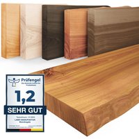 Wandregal Holz Baumkante, Bücherregal Pure ohne Befestigung, Farbe: Rustikal 40cm, LW-01-A-003-40 - Rustikal - Lamo Manufaktur von LAMO MANUFAKTUR