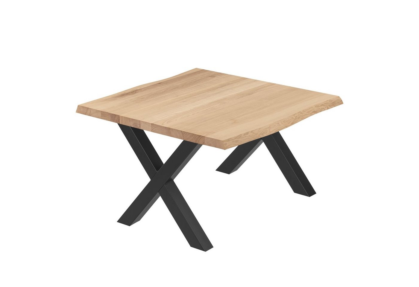 LAMO Manufaktur Baumkantentisch Design Esstisch Massivholz inkl. Metallgestell (1 Tisch), Baumkante massiv von LAMO Manufaktur