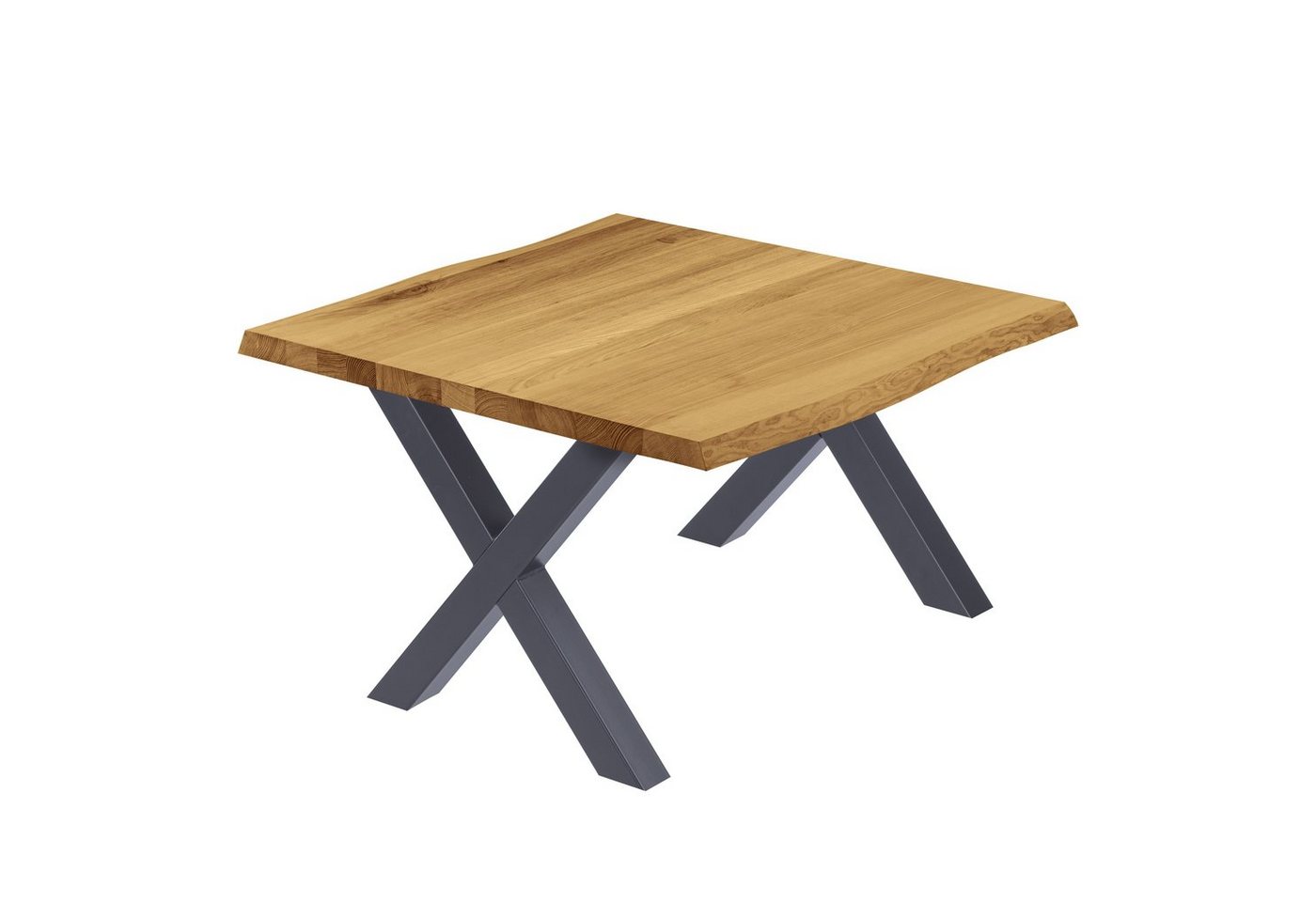 LAMO Manufaktur Baumkantentisch Design Esstisch Massivholz inkl. Metallgestell (1 Tisch), Baumkante massiv von LAMO Manufaktur