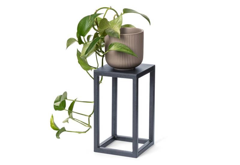 LAMO Manufaktur Blumenständer LAMO Manufaktur Blumenständer Anthrazit aus Metall 28cm (Dekorativer Metallständer, 1 St., 2-Teilig), Blumenständer modern, für Skulpturen und Deko, kleiner Blumenhocker von LAMO Manufaktur