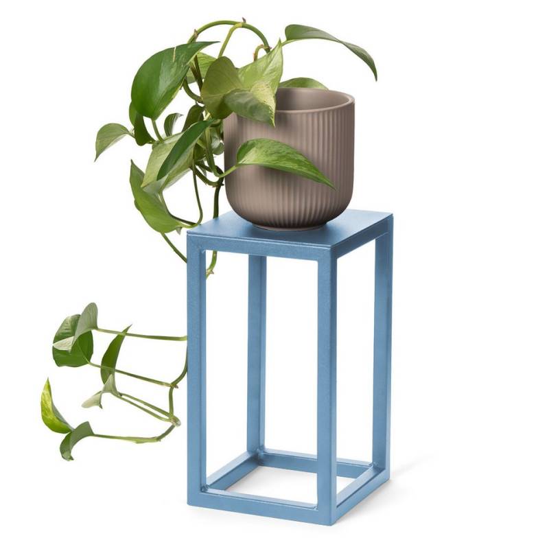 LAMO Manufaktur Blumenständer LAMO Manufaktur Blumenständer Blau aus Metall 28 cm (Dekorativer Metallständer, 1 St., 2-Teilig), Blumenständer modern, für Skulpturen und Deko, kleiner Blumenhocker von LAMO Manufaktur