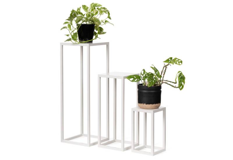 LAMO Manufaktur Blumenständer LAMO Manufaktur Pflanzenständer Set 3 St. 28/48/68 cm Elfenbein (Dekorativer Metallständer, 3 St., 2-Teilig), Blumenständer, Metallständer für Skulpturen, Deko und große Pflanzen von LAMO Manufaktur